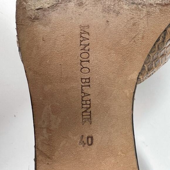 Manolo Blahnik Vintage Python Kitten Heel Pumps – Size 40 - Picture 7 of 9